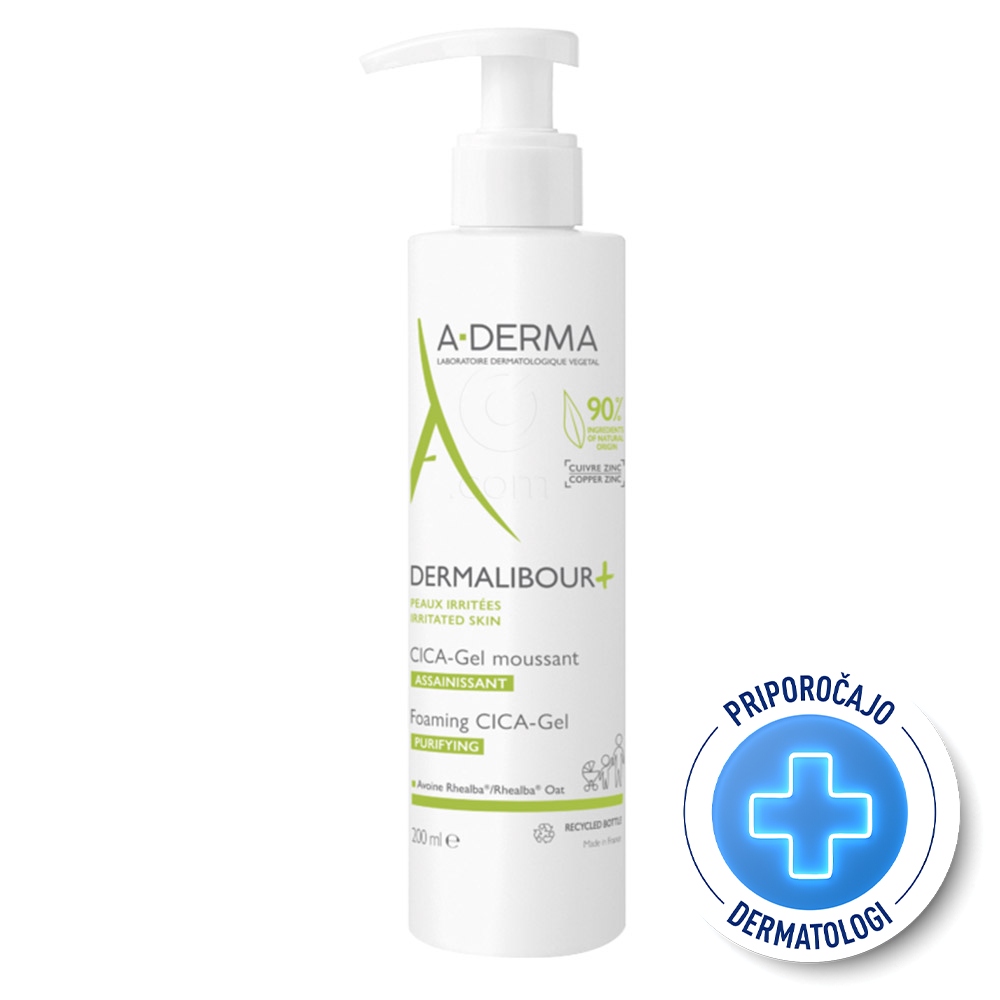 A-Derma Dermalibour+, peneči cica gel (200 ml)