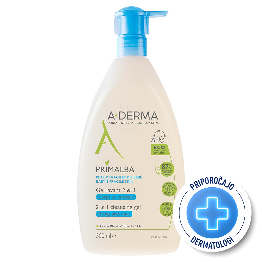 A-Derma Primalba, gel za umivanje las in telesa (500 ml)