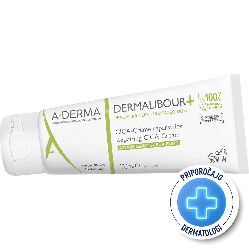 A-Derma Dermalibour +, obnavljajoča CICA-krema (100 ml)