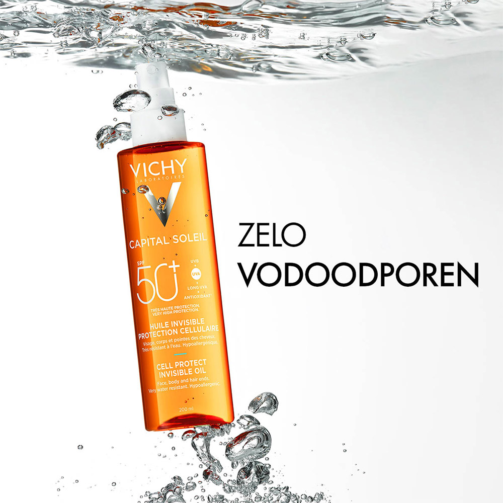 Vichy Capital Soleil, zaščitno olje za obraz, telo in konice las - ZF50+ (200 ml)