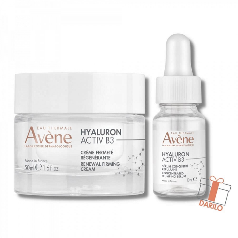 Avene Hyaluron Activ B3, anti-age paket nego obraza - krema in serum (50 ml + 10 ml) 