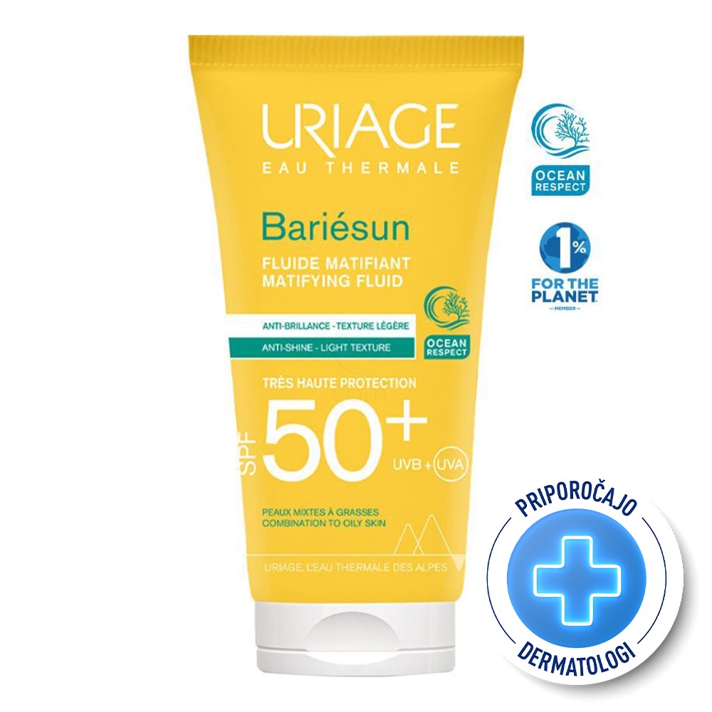 Uriage Bariesun MAT, matirni fluid za zaščito pred soncem - ZF50+ (50 ml)