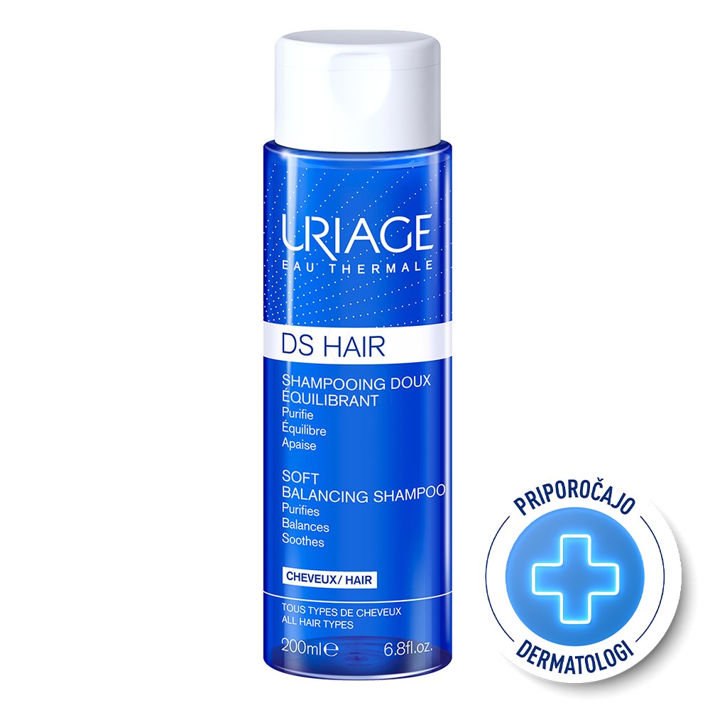 Uriage DS Hair, nežen šampon za uravnavanje lasišča (200 ml)