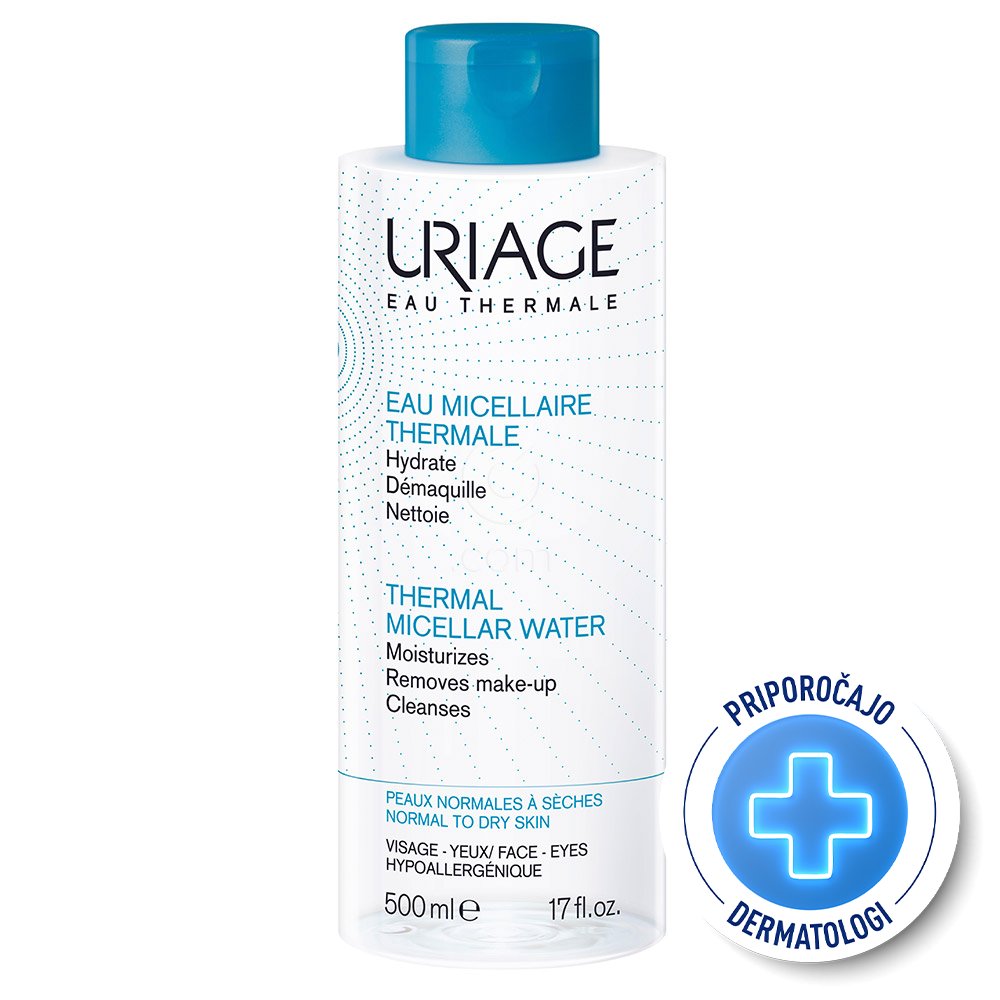 Uriage, micelarna voda za čiščenje obraza za normalno do suho kožo (500 ml)