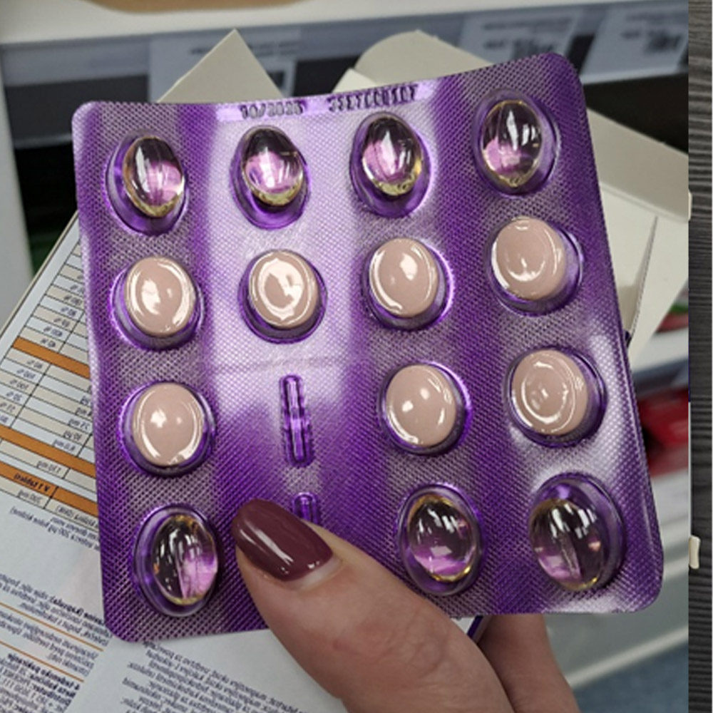 Femibion 2, tablete in kapsule  za podporo v nosečnosti od 13. tedna do rojstva (28 tablet + 28 kapsul)
