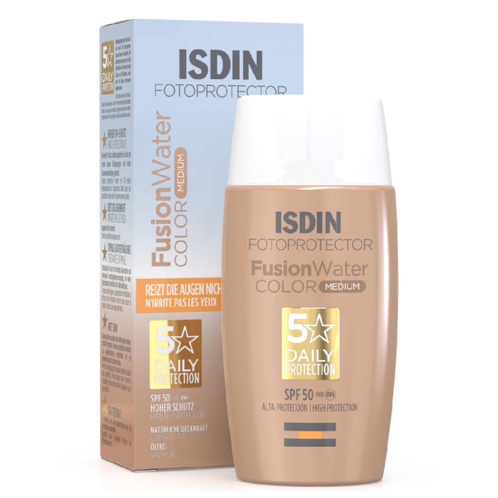 ISDIN Sun Fotoprotector Fusion Water Color, obarvana krema za zaščito pred soncem - medium - ZF50 (50 ml)