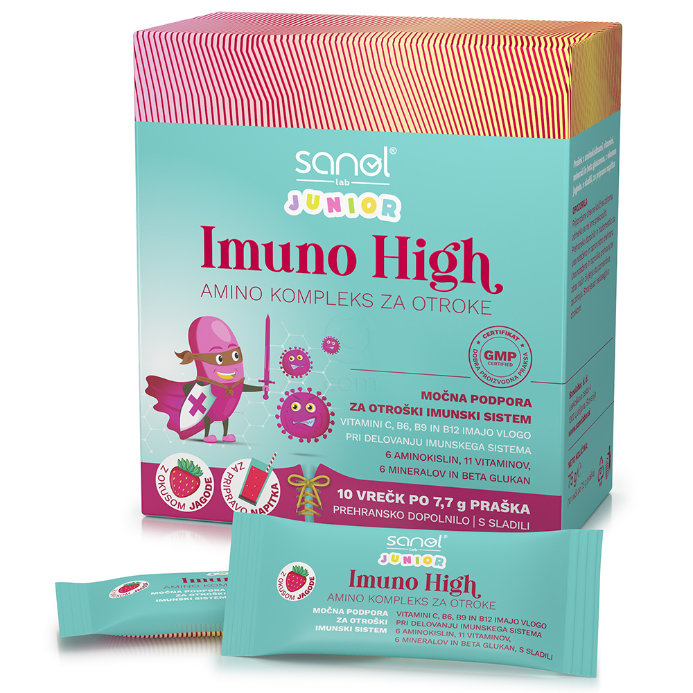 Sanol LAB Junior Imuno High Amino Kompleks za otroke, vrečke (10 x 7,7 g)