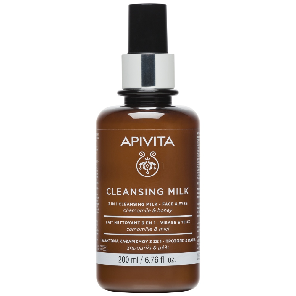 Apivita, čistilno mleko za obraz in oči 3v1 (200 ml)
