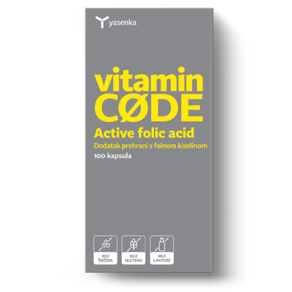 Yasenka Vitamin Code Folna kislina, kapsule (100 kapsul)