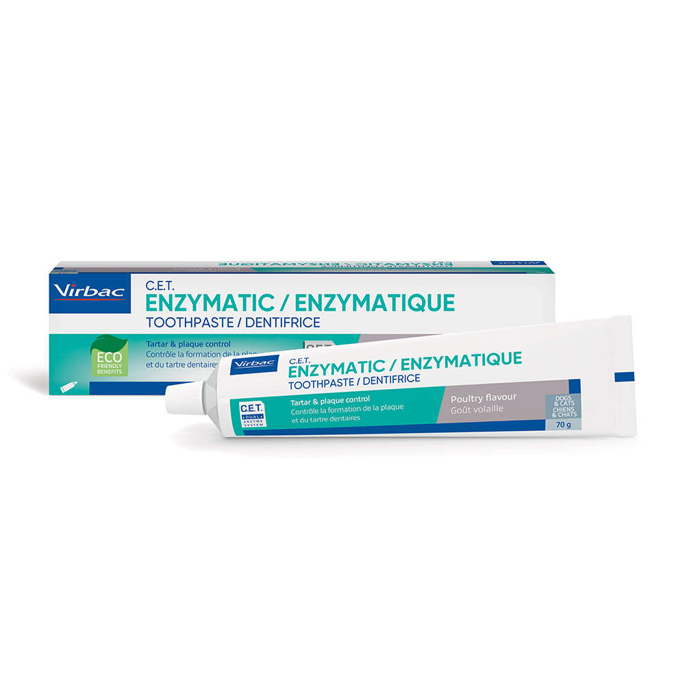 Dentifrice C.E.T. Virbac, encimska zobna pasta za pse in mačke z okusom perutnine (70 g)