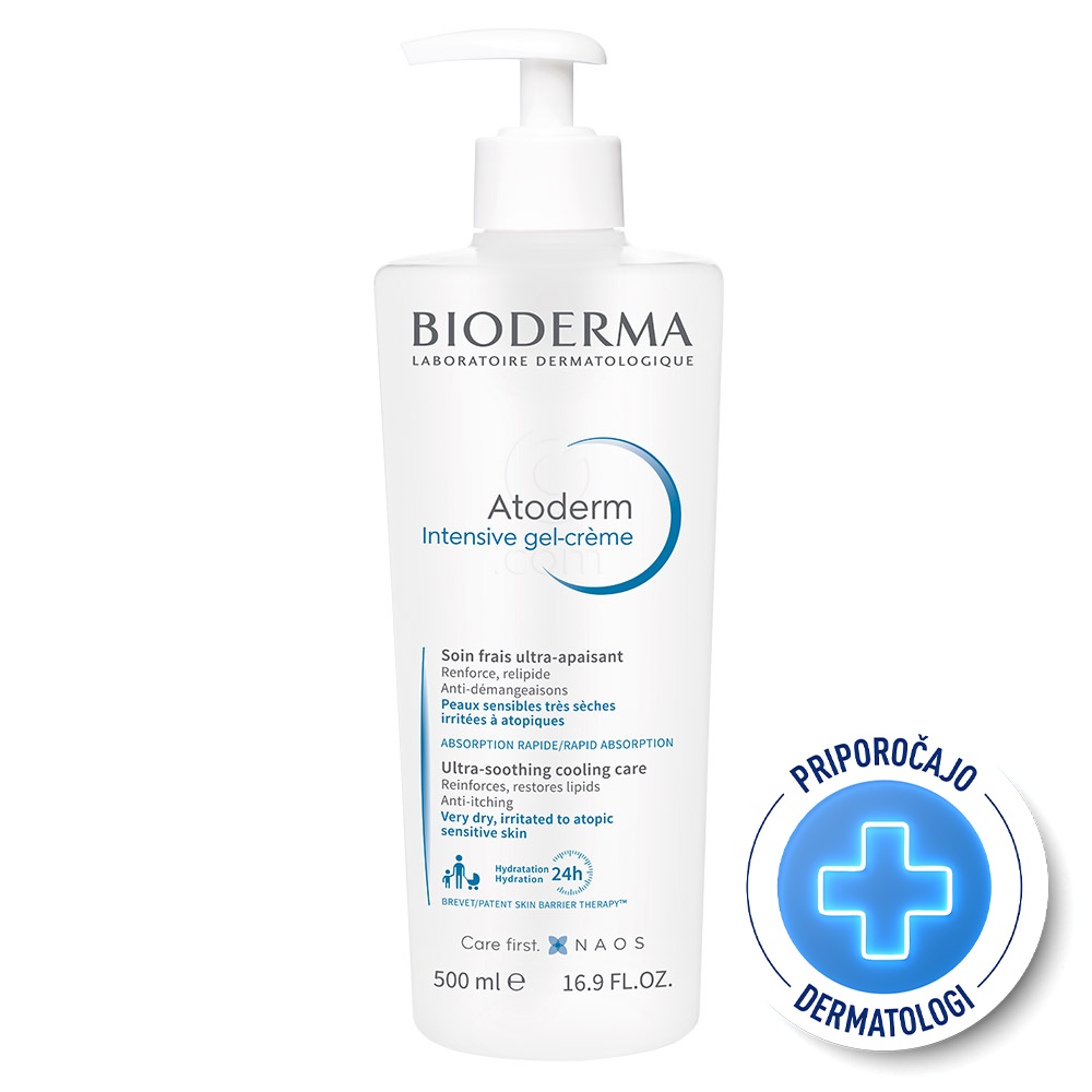 Bioderma Atoderm Intensive, izjemno pomirjujoča osvežilna gel-krema (500 ml)