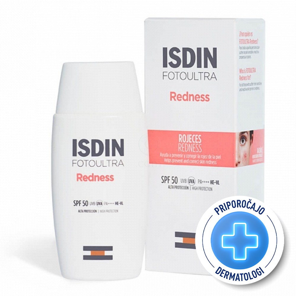 ISDIN Sun Fotoultra Redness, krema za kožo z rdečico - ZF50 (50 ml)