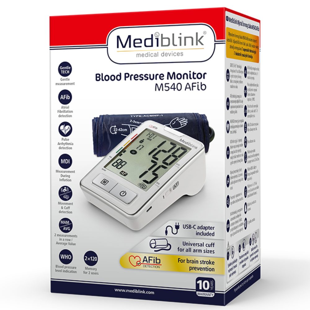 Mediblink M540 AFib, nadlahtni merilnik krvnega tlaka (1 aparat)