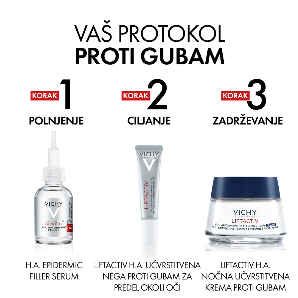 Vichy Liftactiv H.A., nočna nega za korekcijo gub in čvrsto kožo (50 ml)