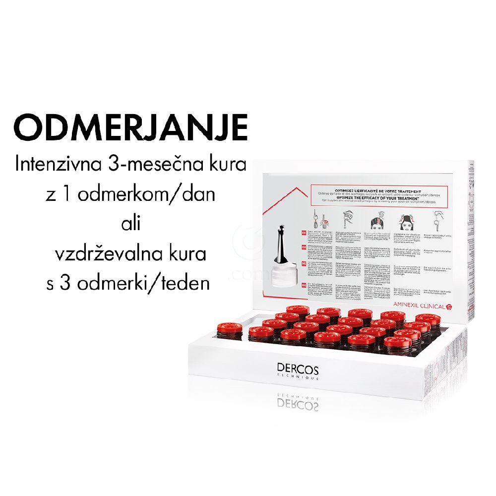 Vichy Dercos Aminexil Clinical 5, ampule proti izpadanju las za ženske (21 x 6 ml)