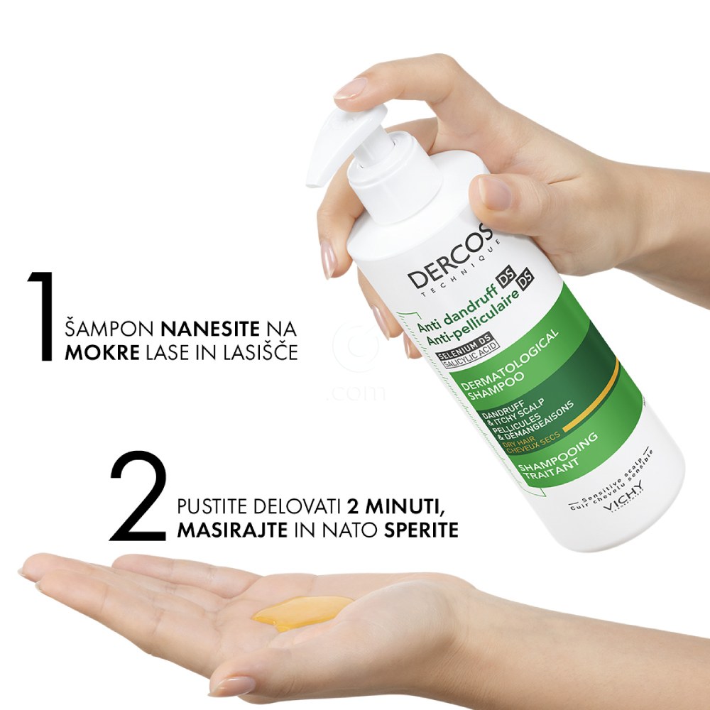 Vichy Dercos, šampon proti prhljaju za suhe lase (390 ml)