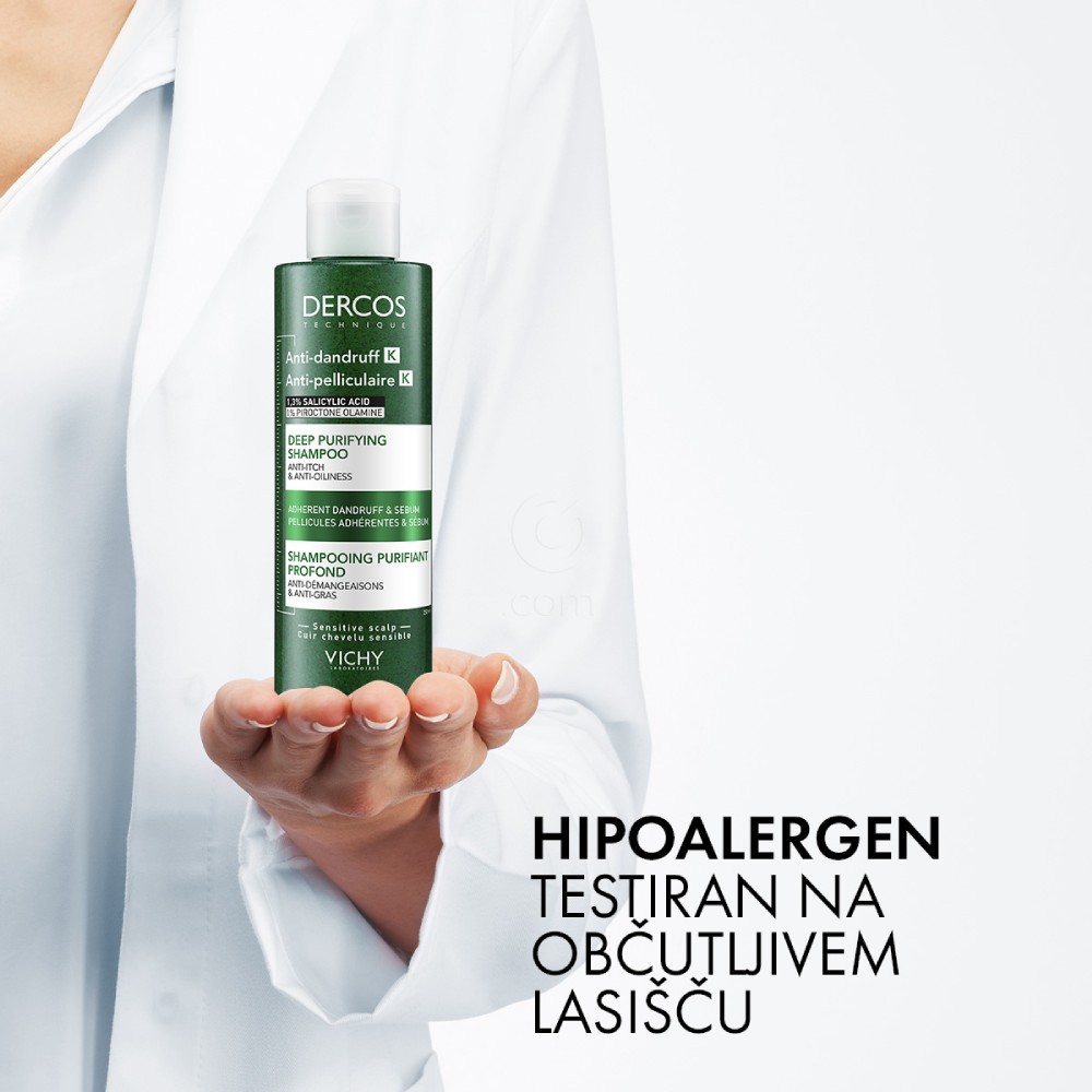 Vichy Dercos Anti dandruff K, šampon proti lepljivemu prhljaju in sebumu (250 ml)