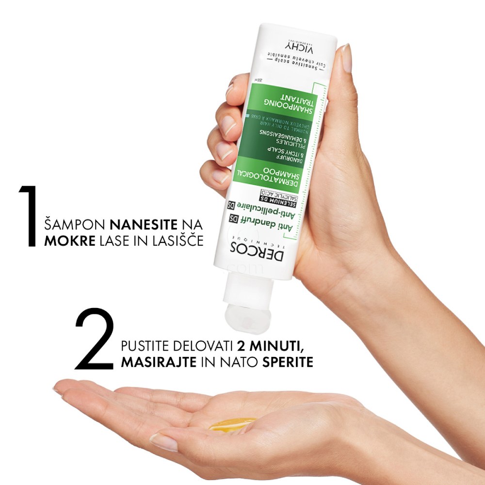Vichy Dercos, šampon proti prhljaju za normalne in mastne lase (200 ml)