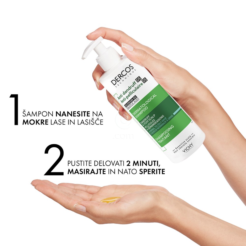 Vichy Dercos, šampon proti prhljaju za normalne in mastne lase (390 ml)