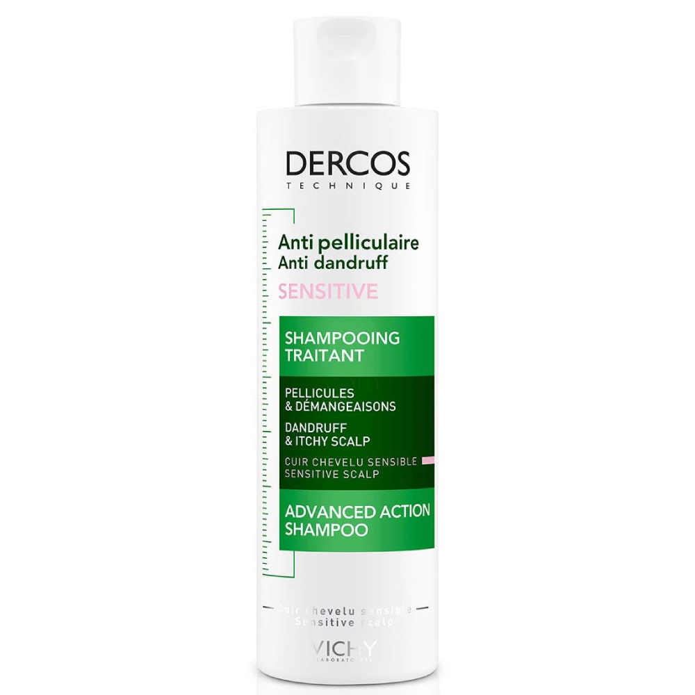 Vichy Dercos Antipelliculare Sensitive, negovalni šampon proti prhljaju za občutljive lase (200 ml)