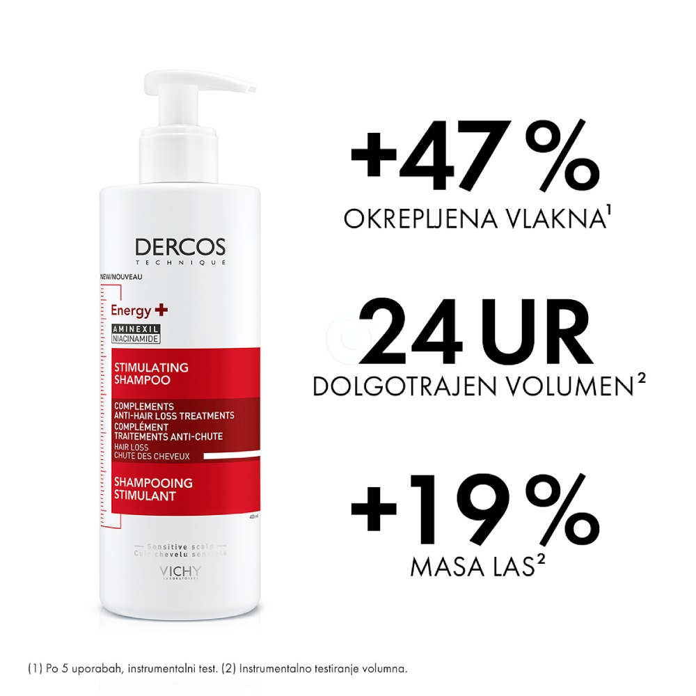 Vichy Dercos Aminexil Energisant, šampon proti izpadanju las - 200 ml