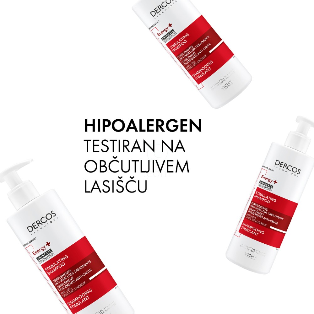  Vichy Dercos Aminexil Energisant, šampon proti izpadanju las - eko refill (500 ml)
