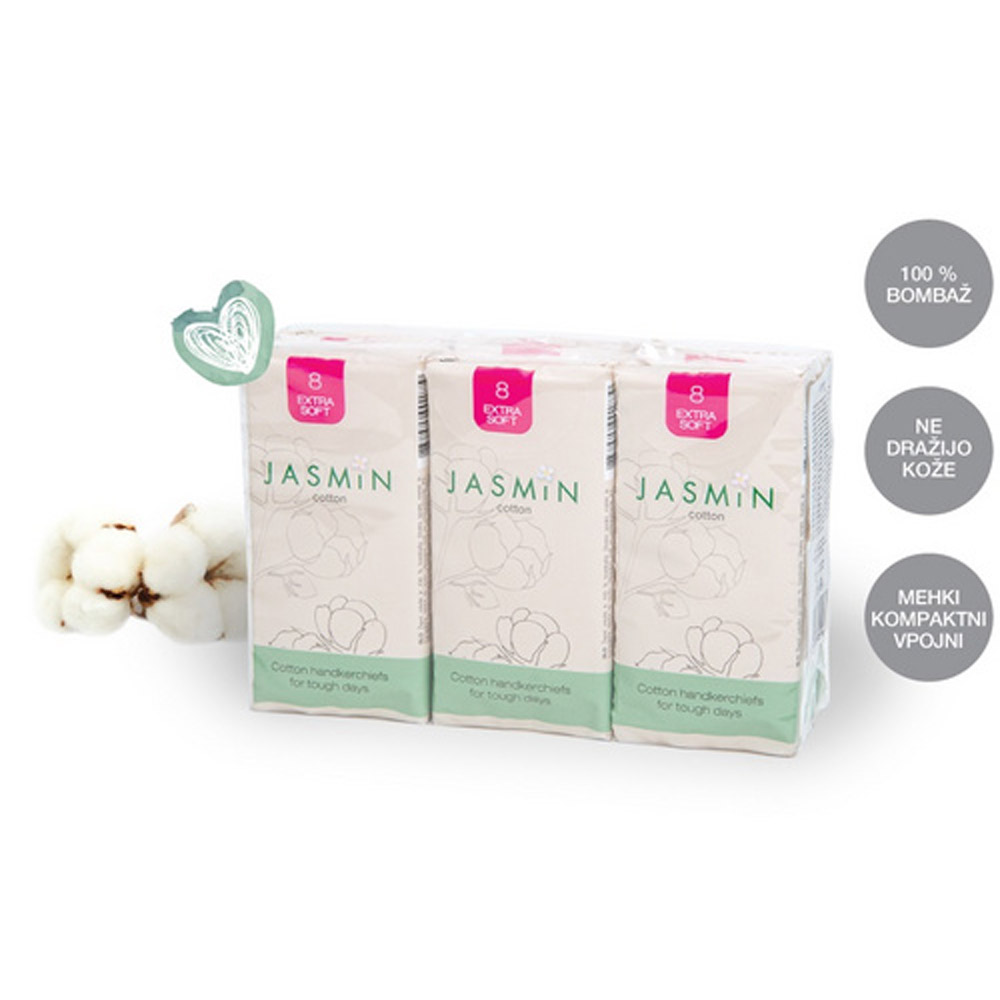 Jasmin, bombažni robčki (6 x 8 robčkov)