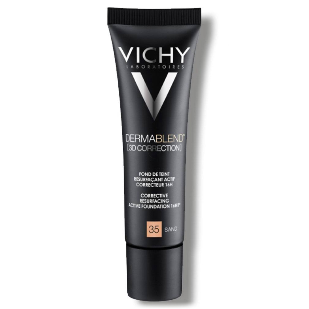  Vichy Dermablend 3D-35-Sand, korektivni puder za mastno kožo, nagnjeno k aknam (30 ml) 