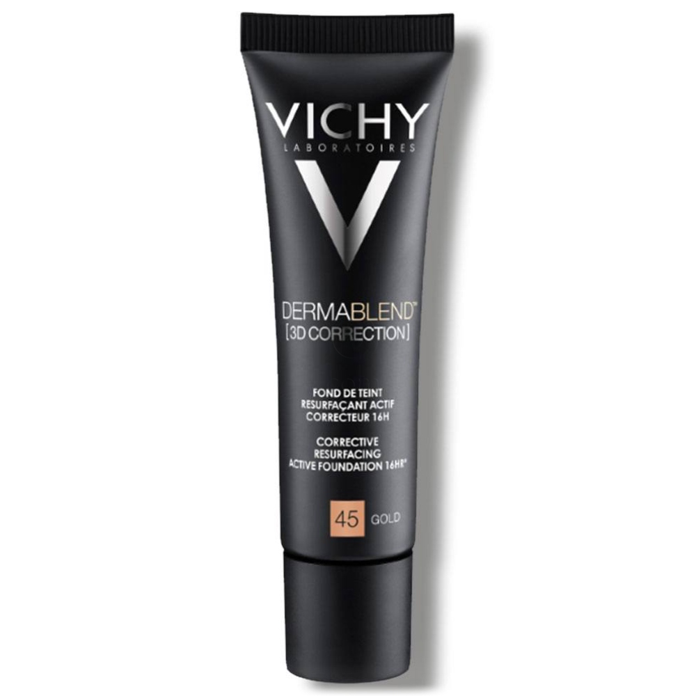  Vichy Dermablend 3D-45-Gold, korektivni puder za mastno kožo, nagnjeno k aknam (30 ml)