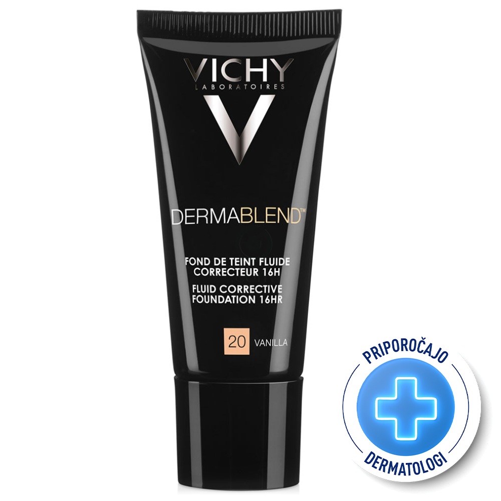 Vichy Dermablend-20-Vanilla, tekoči korektivni puder (30 ml) | Lekarnar.com