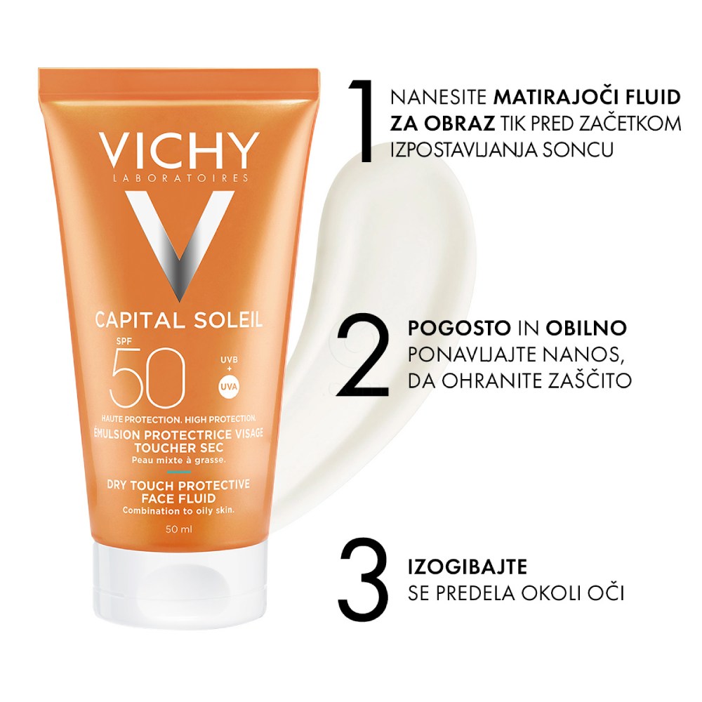  Vichy Capital Soleil Dry Touch, emulzija za obraz - ZF50 (50 ml)