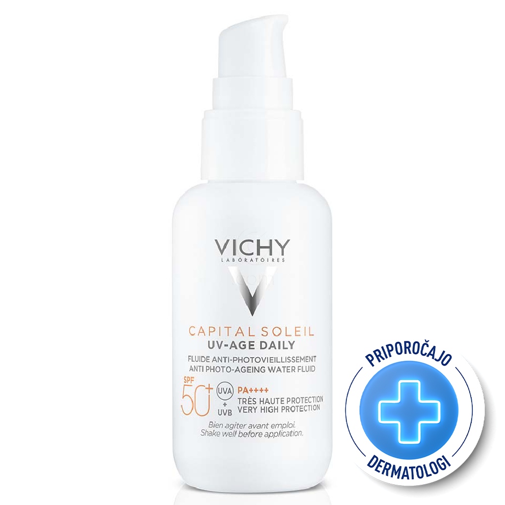 Darilo: Vichy Capital Soleil, UV-AGE neobarvan dnevni fluid za obraz - ZF50+ (15 ml)