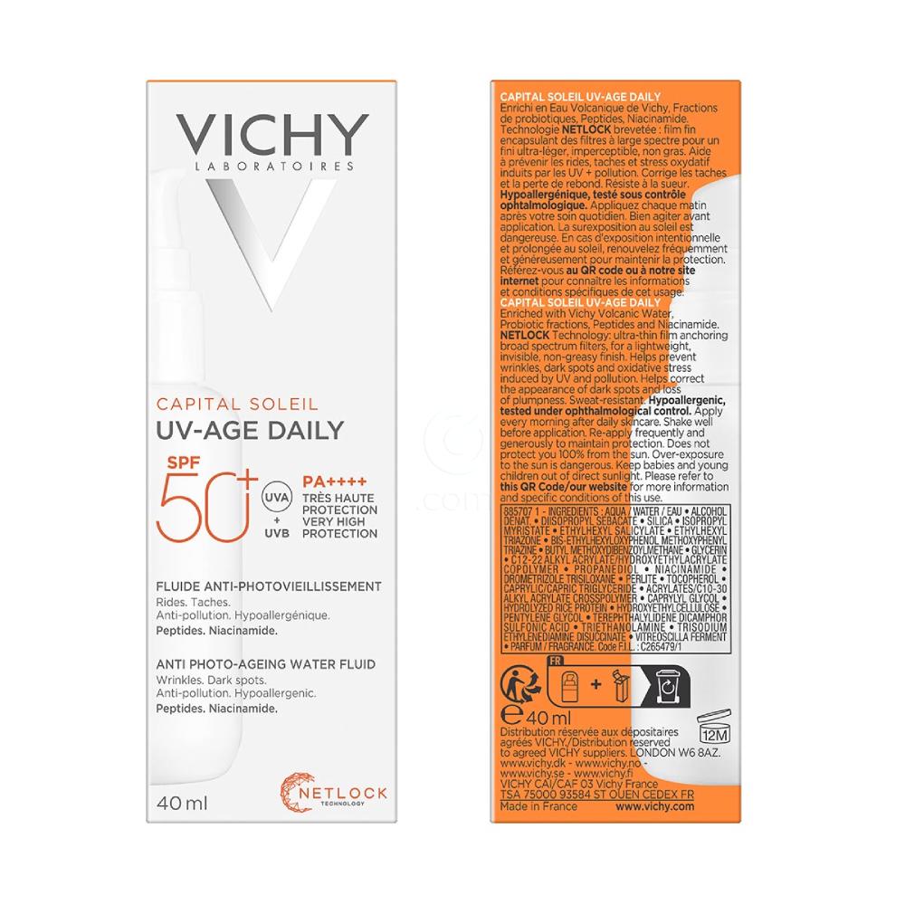 Vichy Capital Soleil, UV-AGE neobarvan dnevni fluid za obraz - ZF50+ (40 ml)