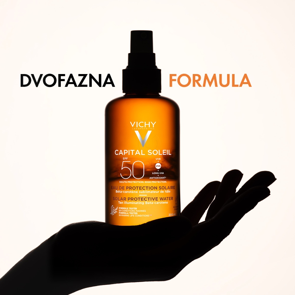 Vichy Capital Soleil, Bronz vodica za poudarjen videz zagorele polti - ZF50 (200 ml) 