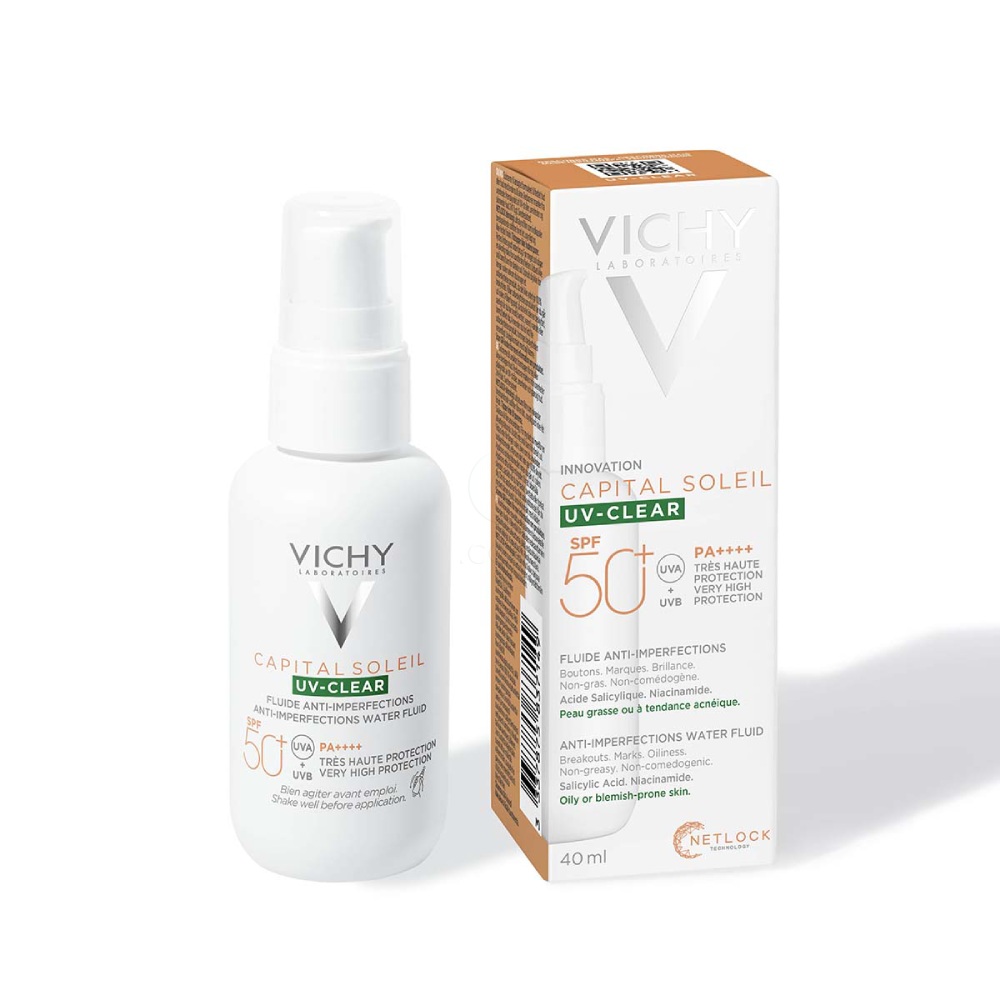 Vichy Capital Soleil UV-Clear, fluid za zaščito pred soncem proti nepravilnostim - ZF50+ (40 ml)