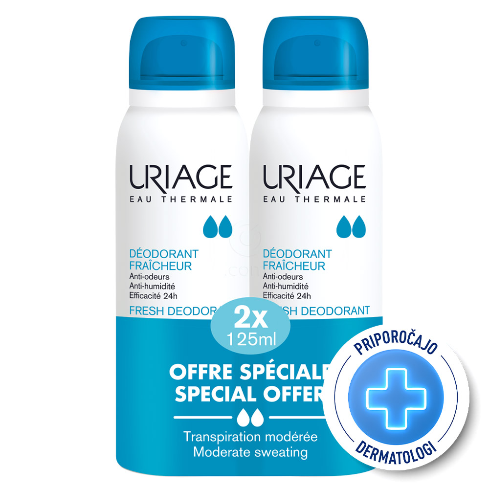 Uriage, deodorant v spreju - paket (2 x 125 ml)
