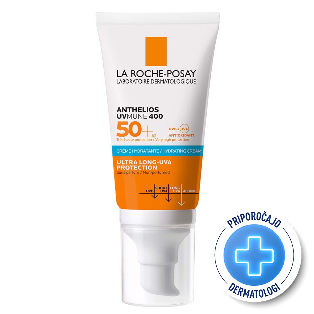 LRP Anthelios UVMUNE 400, vlažilna krema za zaščito pred soncem - ZF50+ (50 ml)