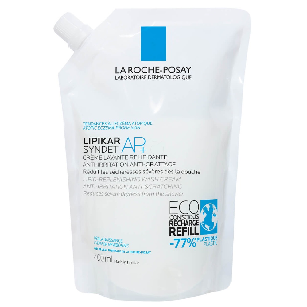 LRP Lipikar Syndet AP+, gel za umivanje telesa - Eco Refill (400 ml)