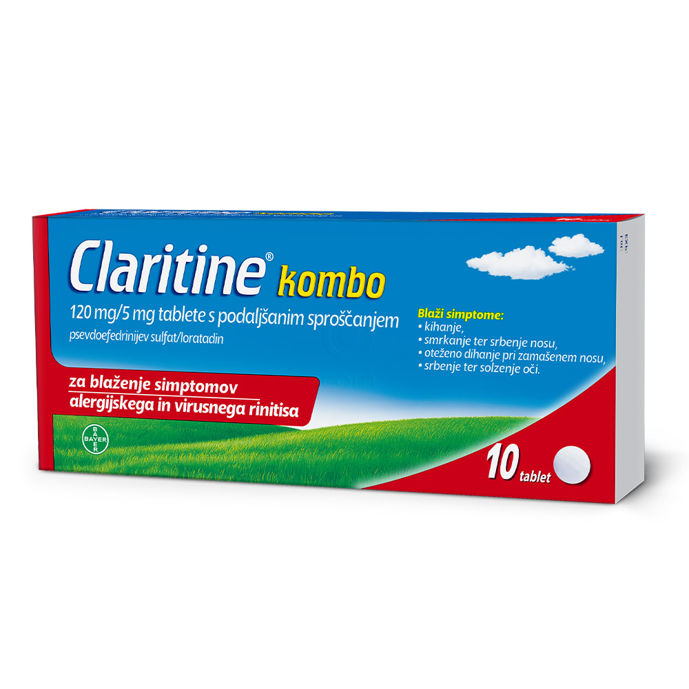 Claritine kombo 120 mg/5 mg tablete s podaljšanim sproščanjem (10 tablet)