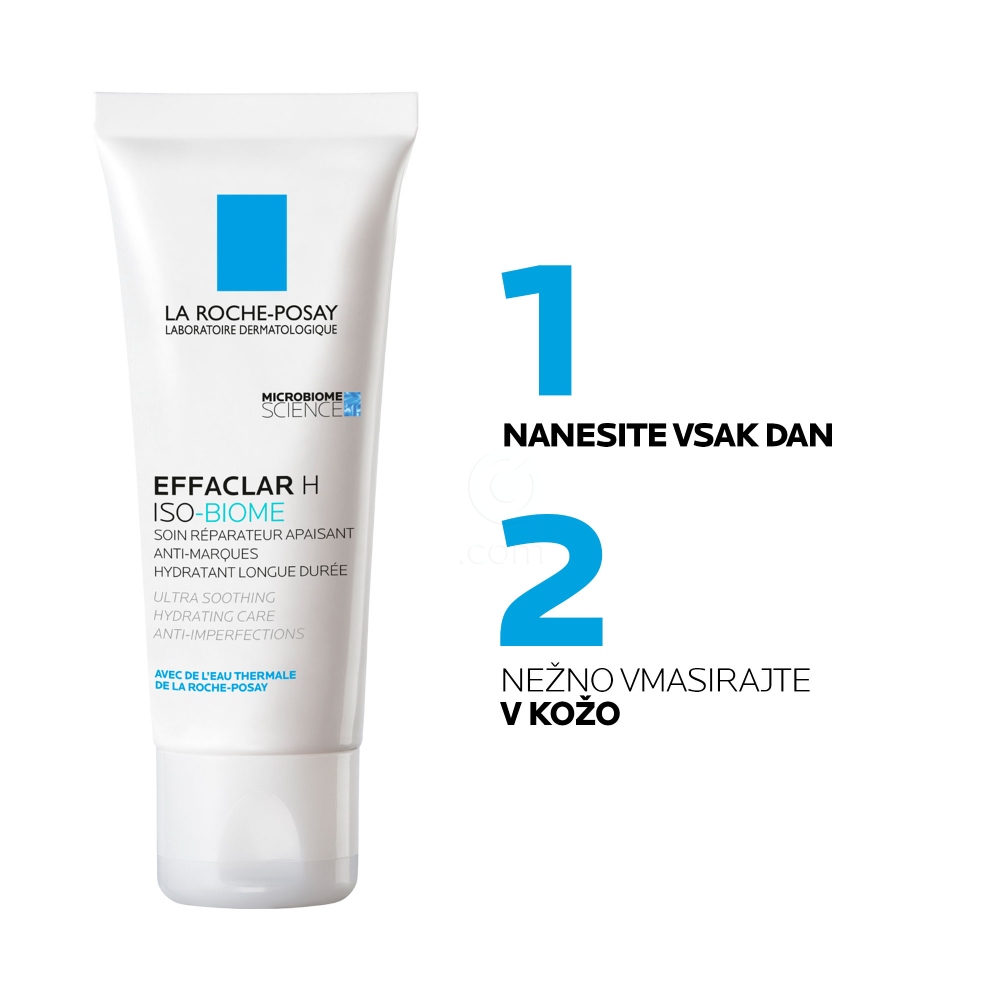 LRP Effaclar H Iso-Biome, ultra pomirjujoča vlažilna nega proti nepravilnostim (40 ml)