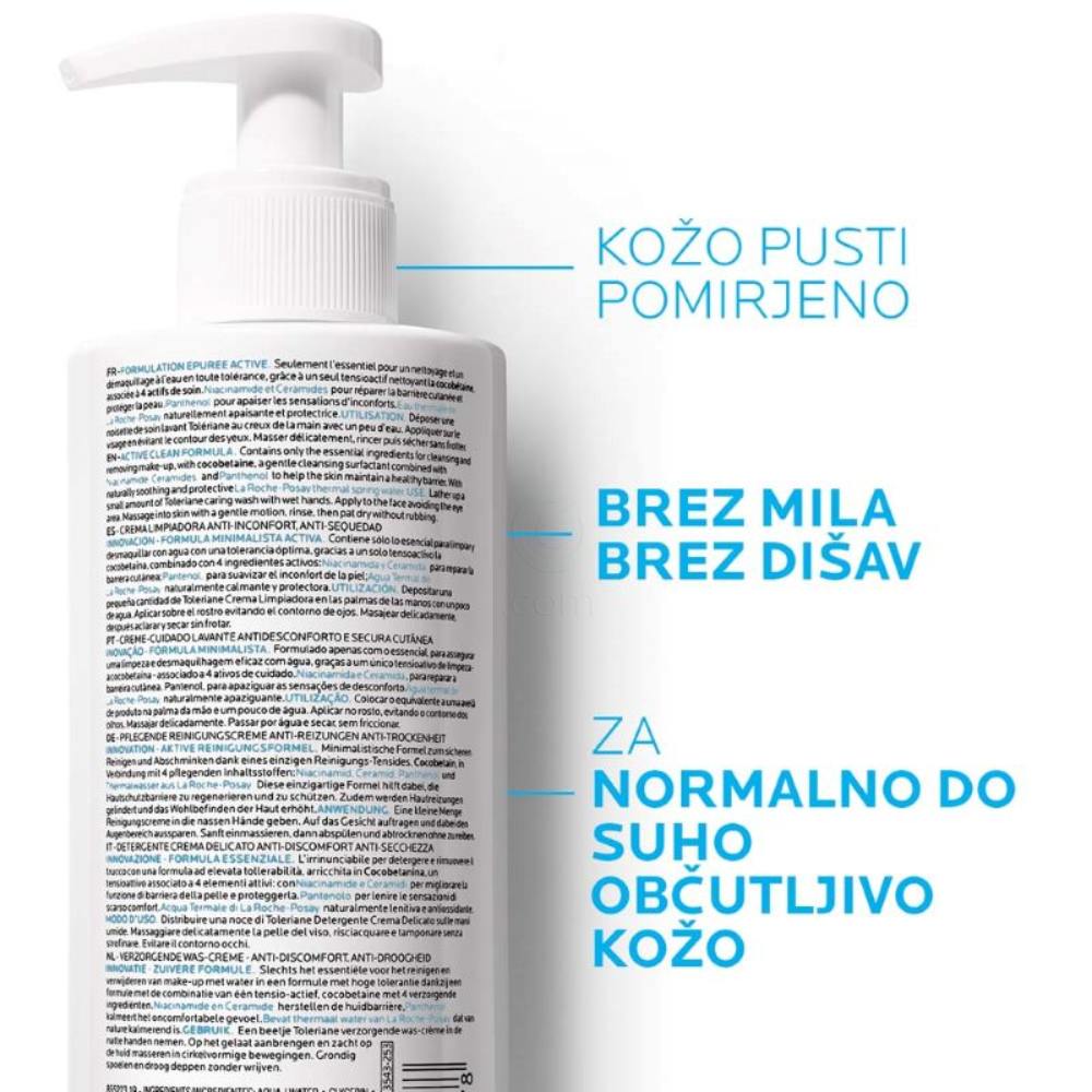 LRP Toleriane, negovalni gel za umivanje obraza (400 ml) 