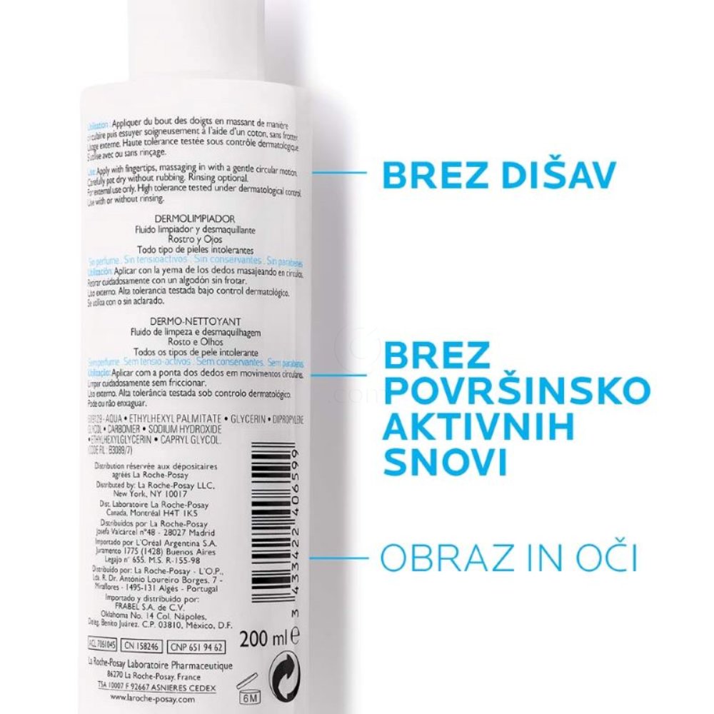 LRP Toleriane, losjon za čiščenje in odstranjevanje ličil (200 ml)