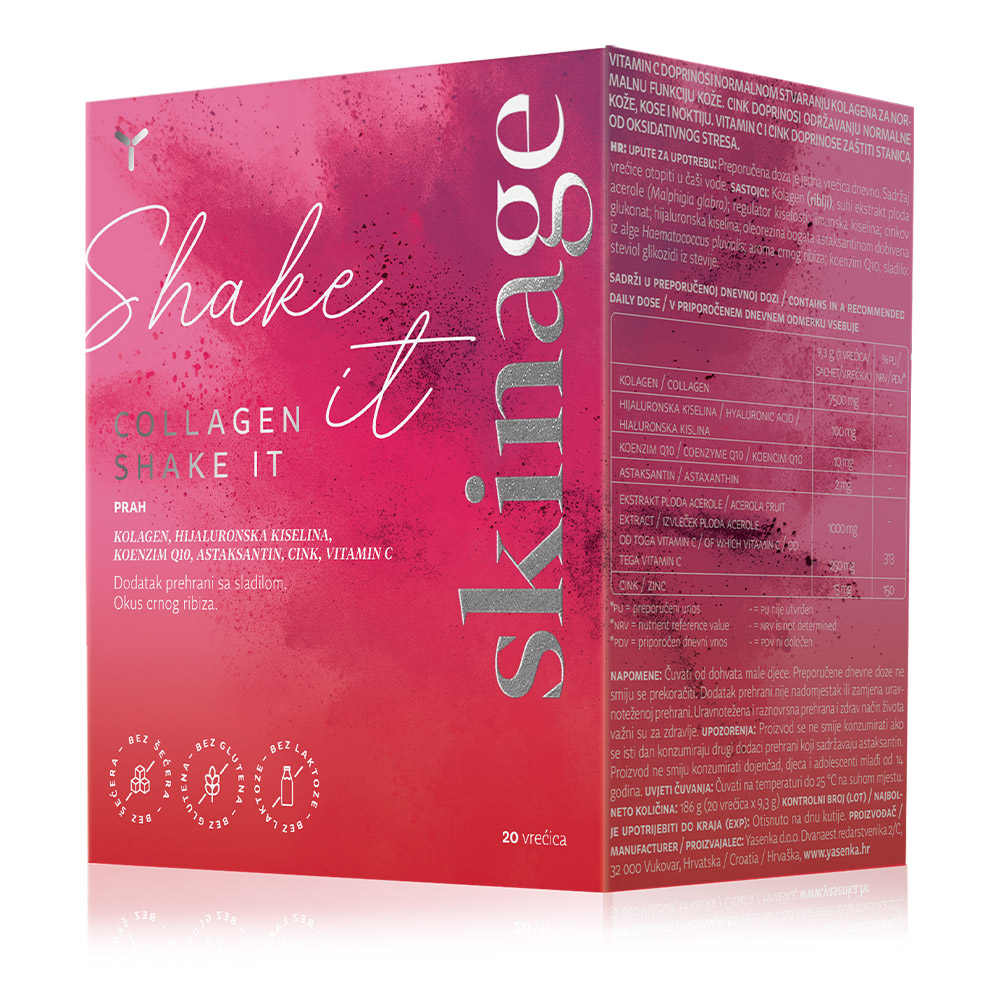 Yasenka Skinage Shake it, prašek v vrečkah - okus črni ribez (20 x 9,3 g)