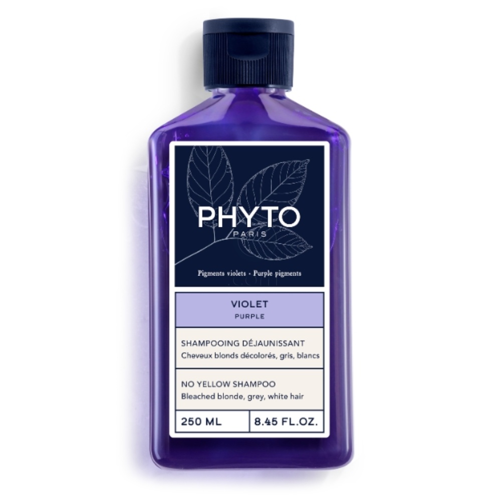 Phyto Phytocyane Purple No Yellow, šampon za blond, posvetljene in sive lase (250 ml)