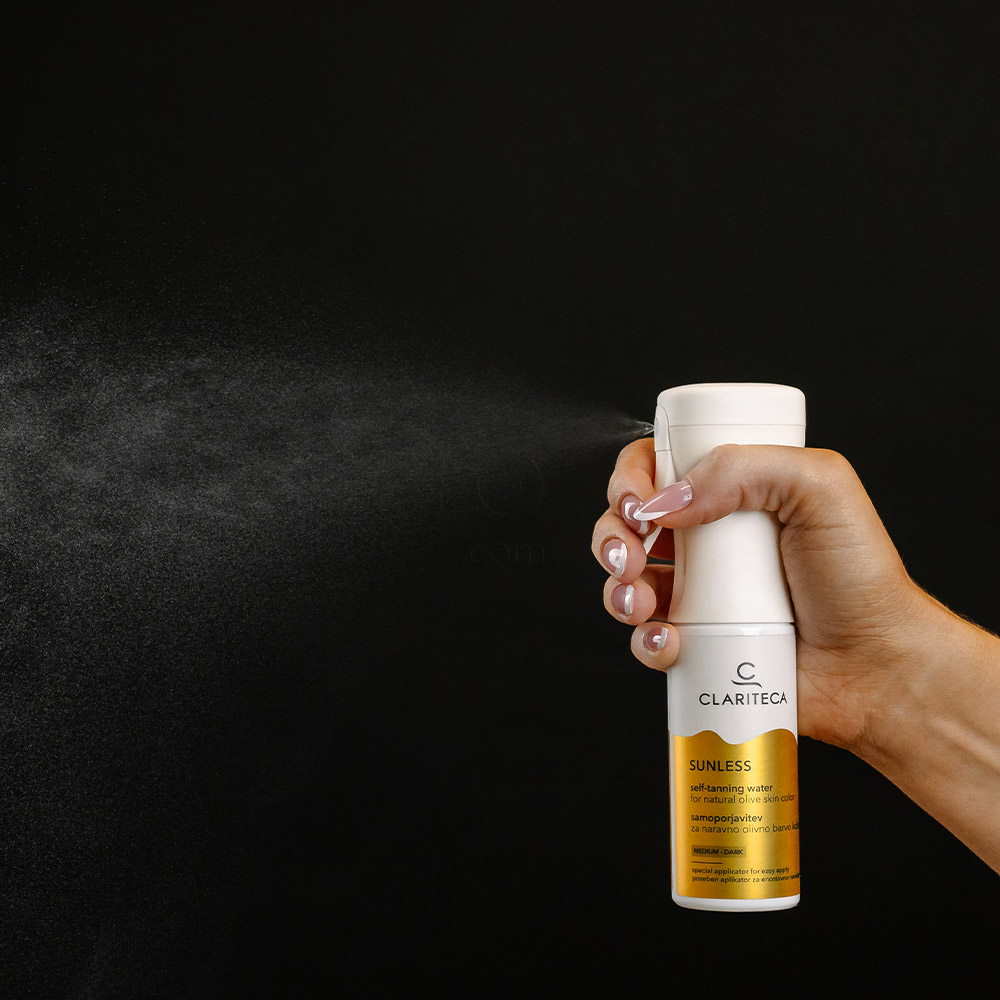 Clariteca Sunless, samoporjavitveno pršilo - Medium-Dark odtenek (110 ml)