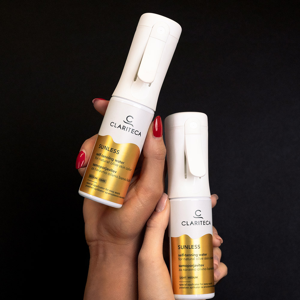 Clariteca Sunless, samoporjavitveno pršilo - Medium-Dark odtenek (110 ml)