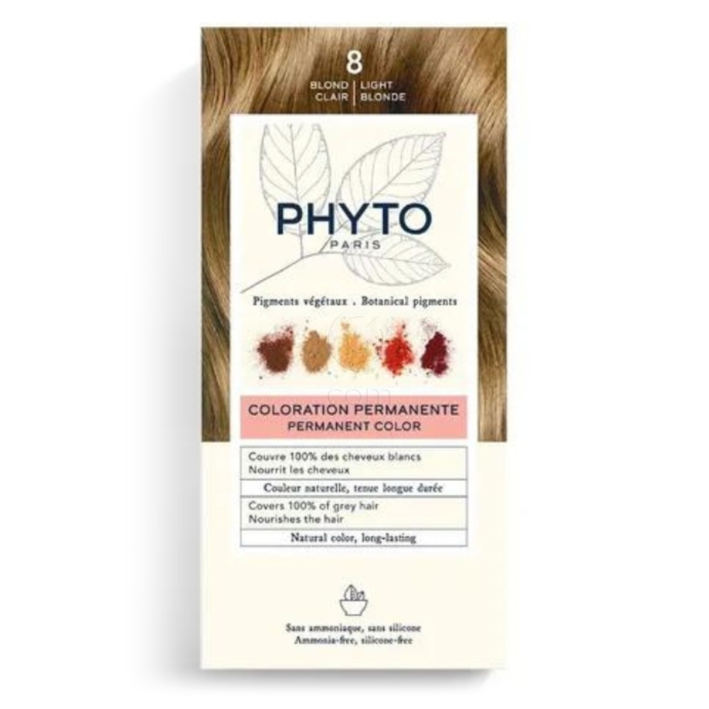Phyto Phytocyane Phytocolor, set za barvanje las - svetlo blond 8 (1 set)