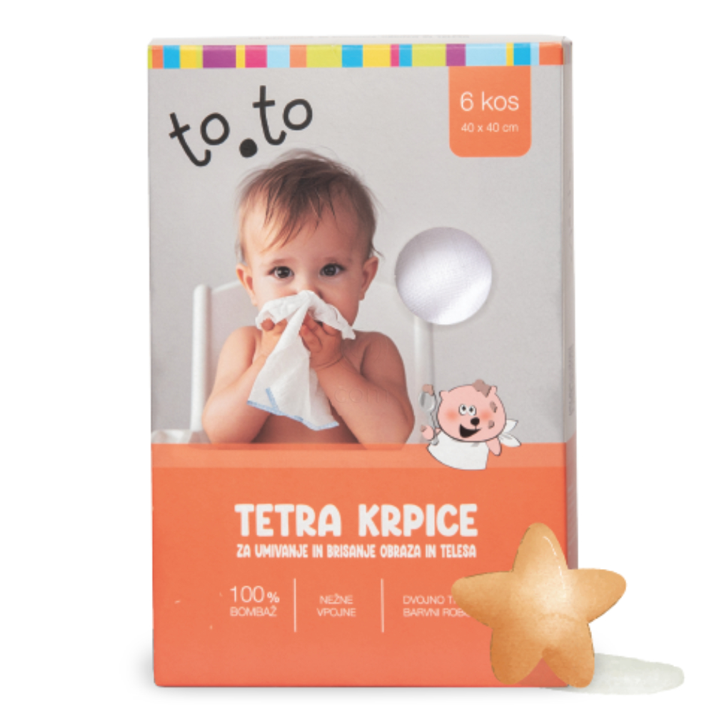 to.to, bombažne tetra krpice za umivanje (6 krpic)