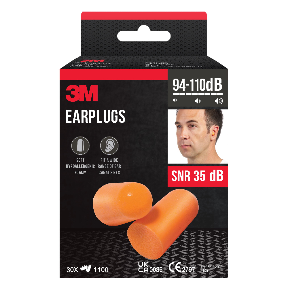 Čepki za ušesa 3M - 94-105 dB (30 parov)