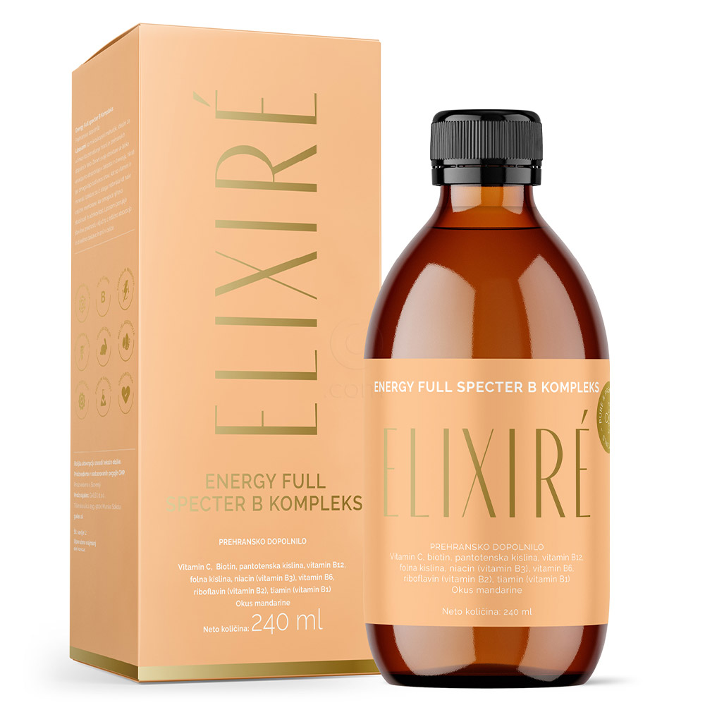 Elixire Energy Full specter B Kompleks, tekoče prehransko dopolnilo (240 ml)